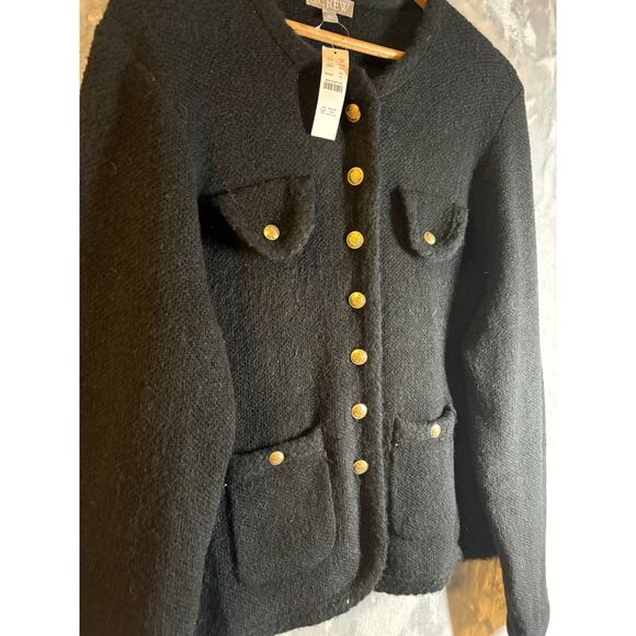 NWT J. Crew Lady Jacket Textured Merino Wool Cardigan XL Gold Buttons Preppy - Picture 6 of 15